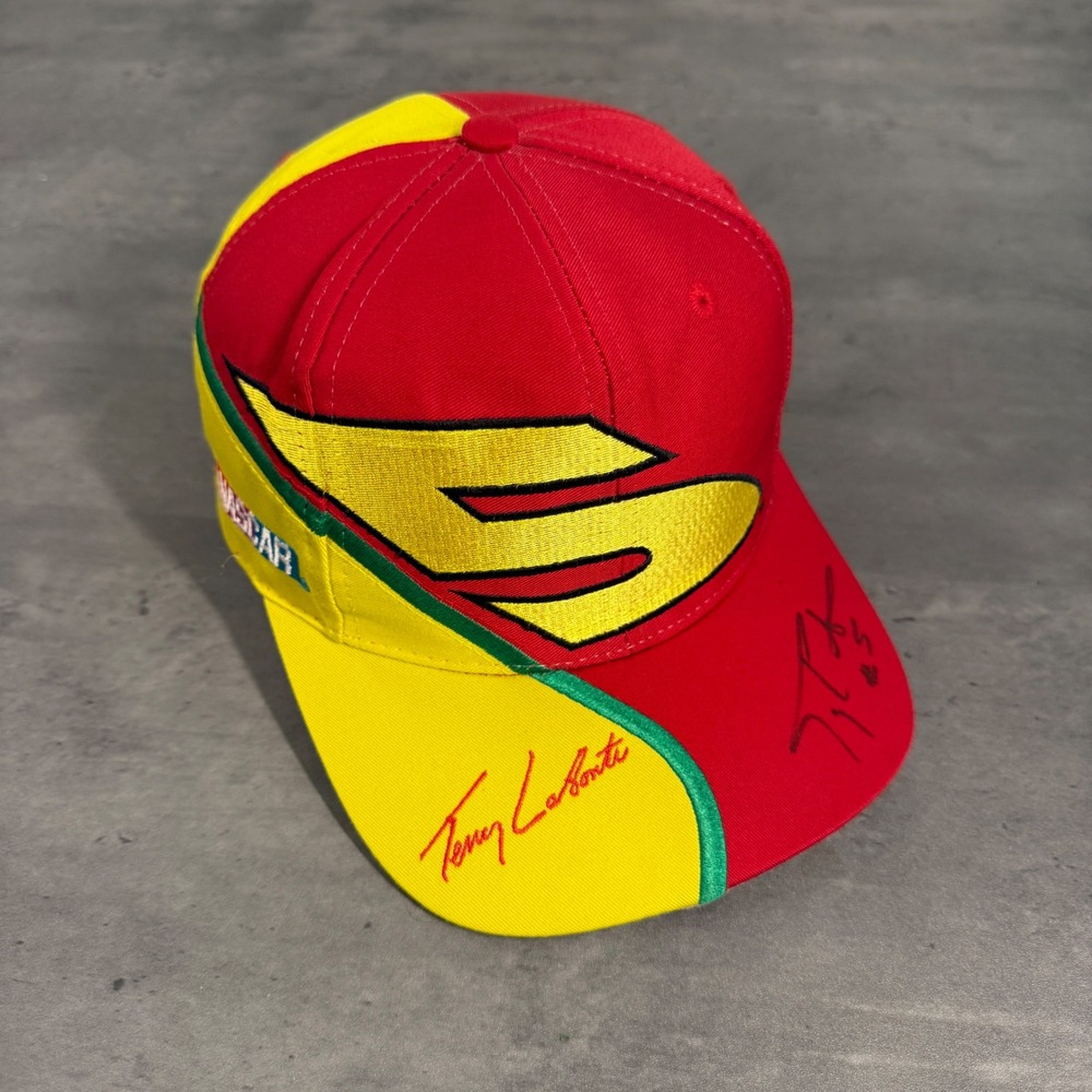 Vintage Chase Authentics NASCAR Snapback Hat Terry Labonte Autograph Cap Kellogg